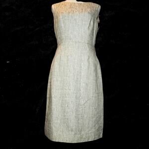 Kate Spade Gold-Zip Linen Blend Career dress Sz 8